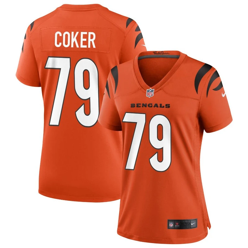Andrew Coker Women's Nike Orange Cincinnati Bengals Alternate Game Custom Jersey