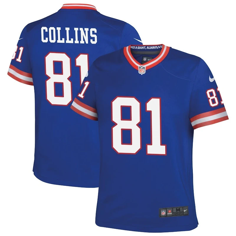 Beaux Collins Youth Nike Royal New York Giants Classic Custom Game Jersey