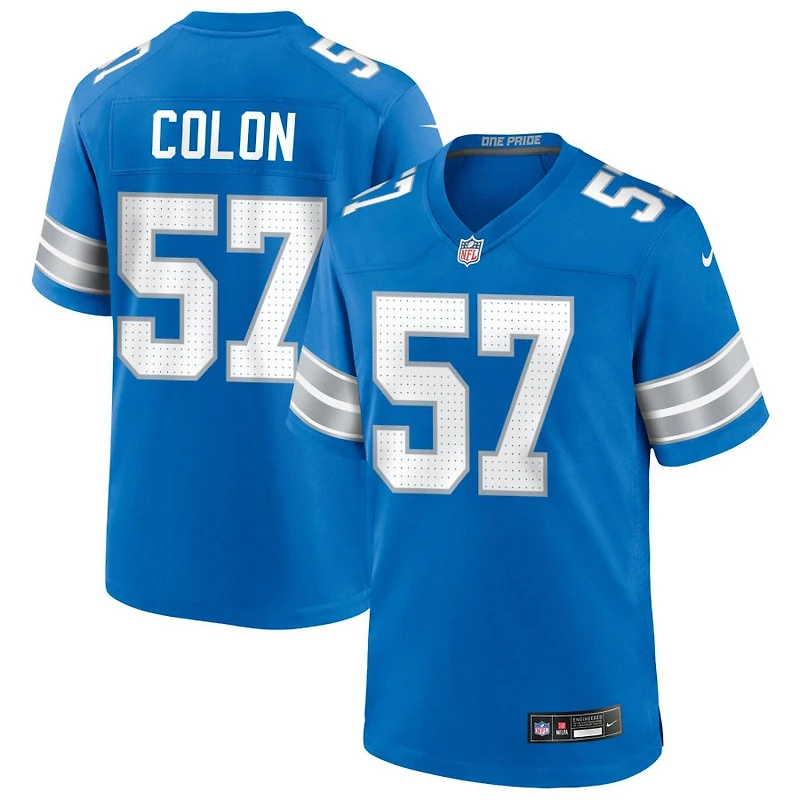 Trystan Colon Men's Nike  Blue Detroit Lions Custom Game Jersey