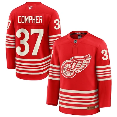 J.T. Compher Men's Fanatics  Red Detroit Red Wings Centennial Premium Custom Jersey