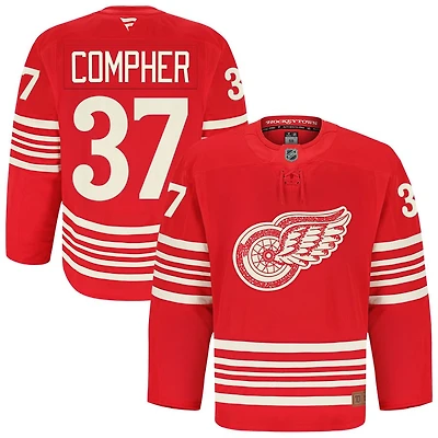 J.T. Compher Men's Fanatics Red Detroit Red Wings Anniversary Authentic Pro Custom Jersey