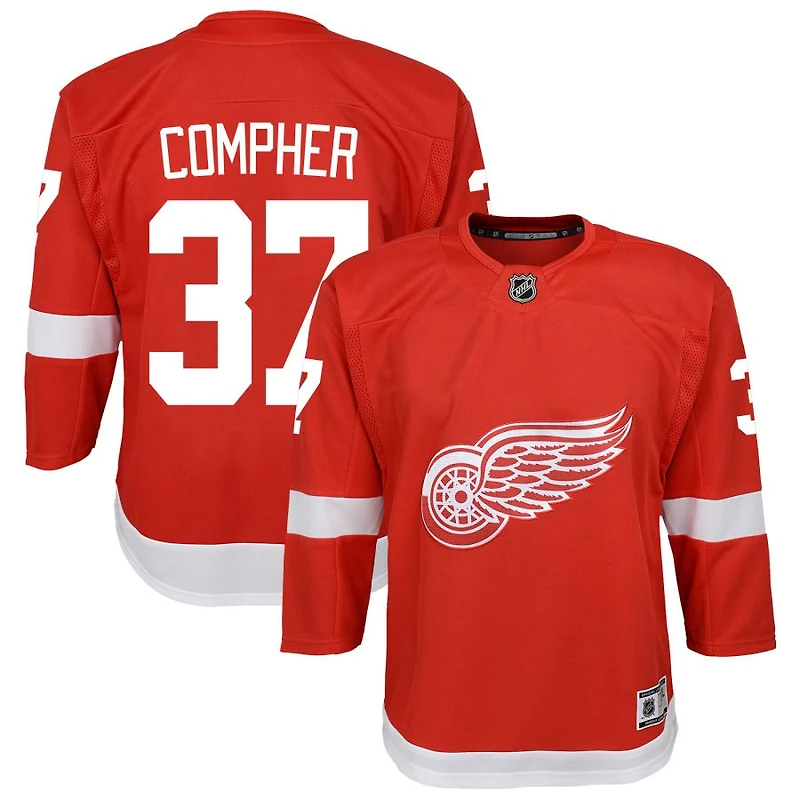 J.T. Compher Youth Red Detroit Red Wings Home Custom Premier Jersey