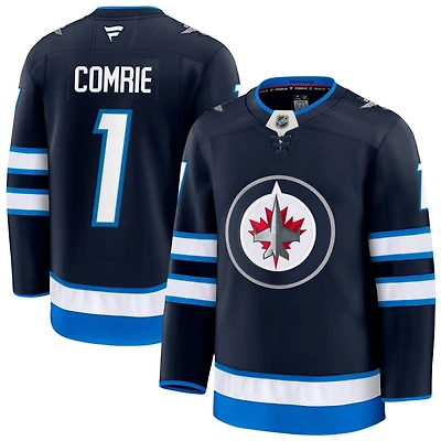 Eric Comrie Men's Fanatics Navy Winnipeg Jets Home Premium Custom Jersey