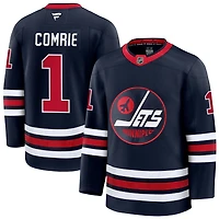 Eric Comrie Men's Fanatics Navy Winnipeg Jets Alternate Premium Custom Jersey