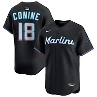 Griffin Conine Men's Nike Black Miami Marlins Alternate Limited Custom Jersey