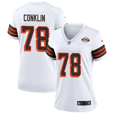Jack Conklin Women's Nike White Cleveland Browns 1946 Collection Alternate Custom Jersey