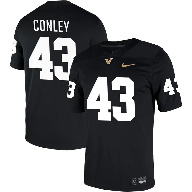 Will Conley Men's Nike Black Vanderbilt Commodores NIL Pick-A-Player Game Jersey