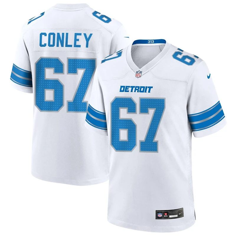 Jack Conley Men's Nike  White Detroit Lions Custom Game Jersey