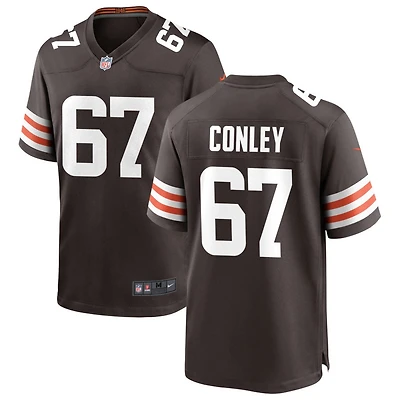 Jack Conley Men's Nike Cleveland Browns Brown Custom Game Jersey