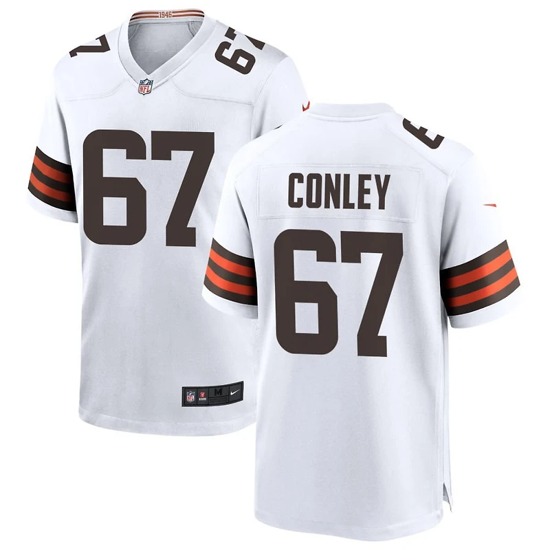 Jack Conley Men's Nike White Cleveland Browns Custom Game Jersey