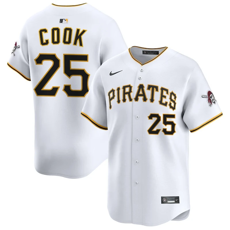 Billy Cook Men's Nike White Pittsburgh Pirates Home Limited Custom Jersey