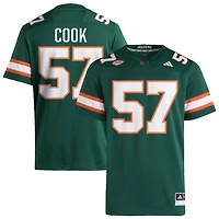 Marley Cook Men's adidas  Green Miami Hurricanes NIL Pick-A-Player Alternate Premier Football Jersey
