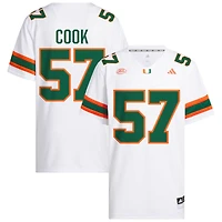 Marley Cook Men's adidas  White Miami Hurricanes NIL Pick-A-Player White Premier Football Jersey