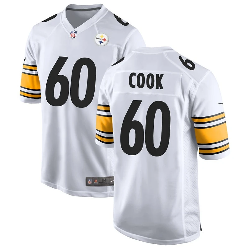 Dylan Cook Men's Nike White Pittsburgh Steelers Game Custom Jersey