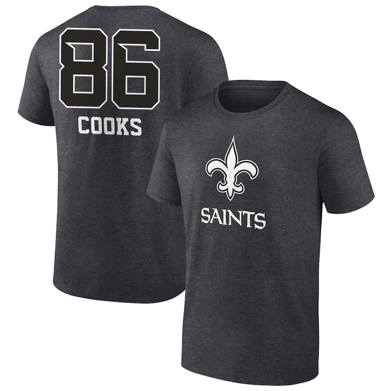 Men's Charcoal New Orleans Saints Personalized Name & Number Monochrome T-Shirt