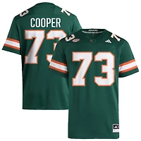 Anez Cooper Men's adidas  Green Miami Hurricanes NIL Pick-A-Player Alternate Premier Football Jersey