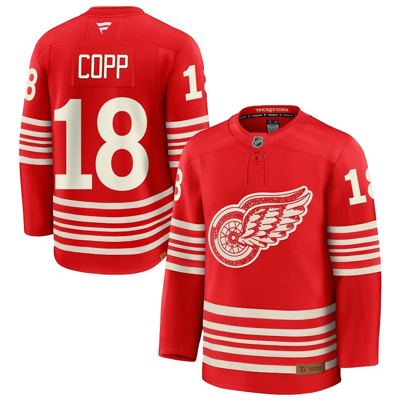 Andrew Copp Men's Fanatics  Red Detroit Red Wings Centennial Premium Custom Jersey