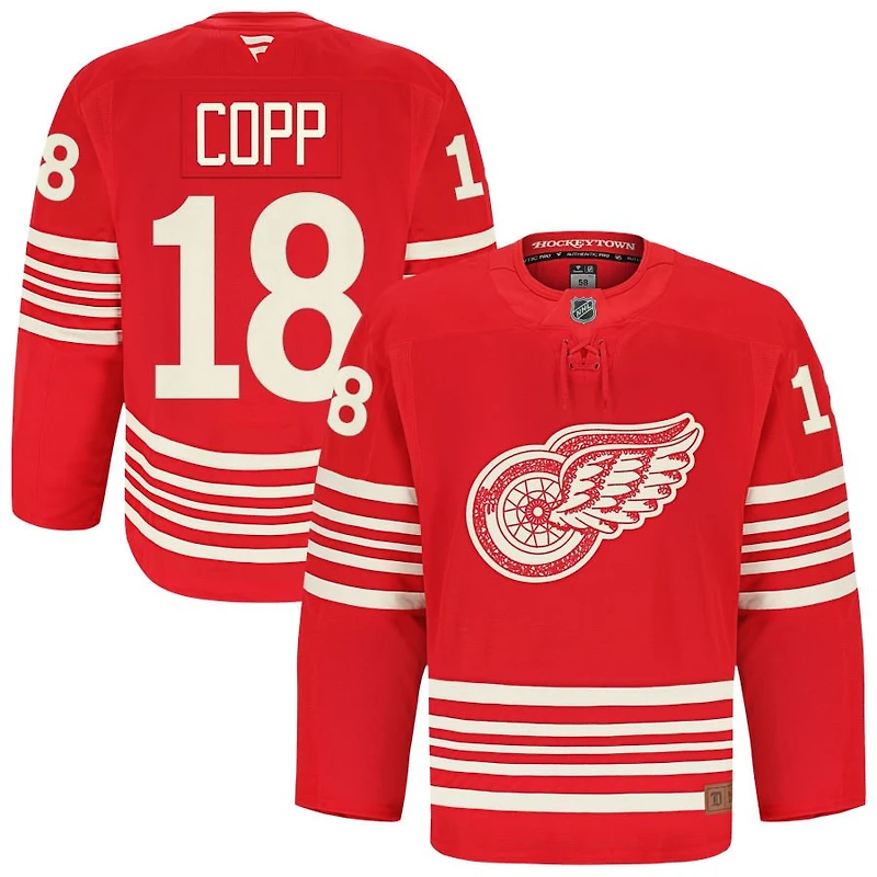 Andrew Copp Men's Fanatics Red Detroit Red Wings Anniversary Authentic Pro Custom Jersey