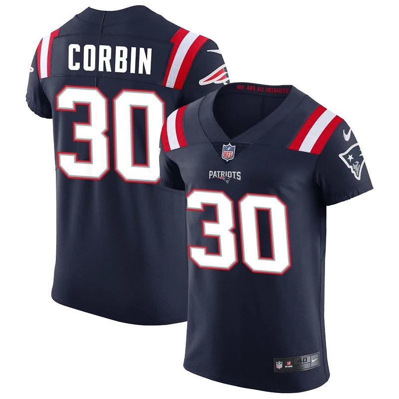 Jashaun Corbin Men's Nike Navy New England Patriots Vapor Elite Custom Jersey