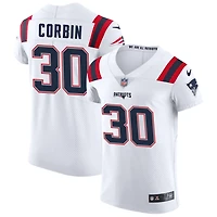 Jashaun Corbin Men's Nike White New England Patriots Vapor Elite Custom Jersey