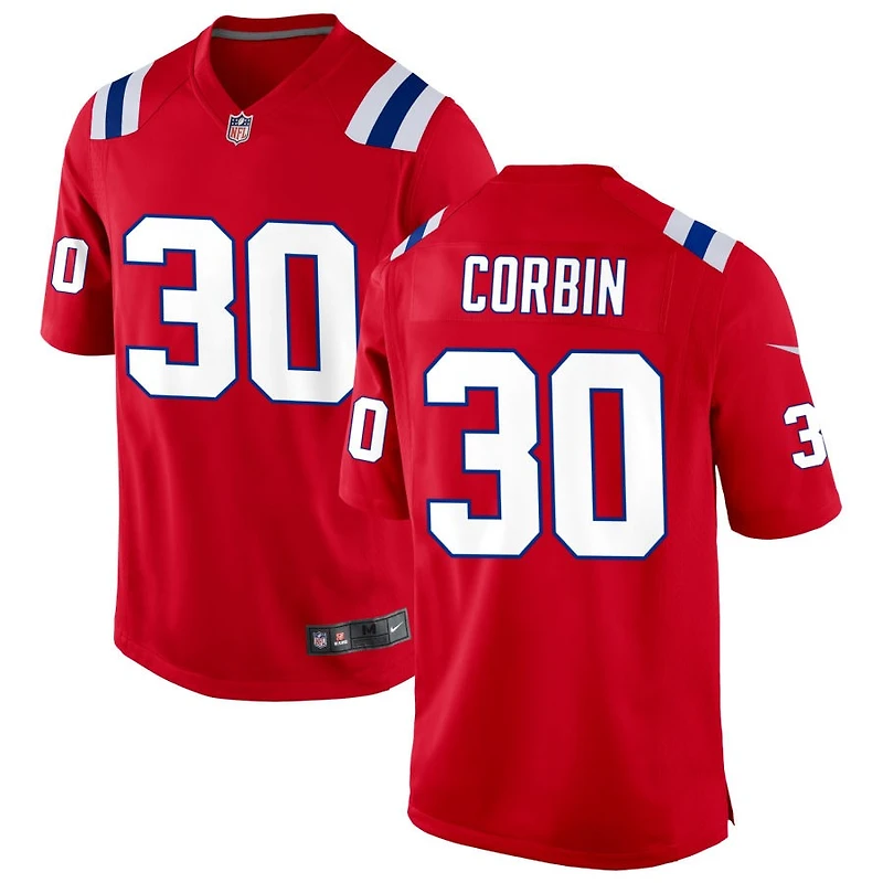 Jashaun Corbin Men's Nike Red New England Patriots Alternate Custom Jersey