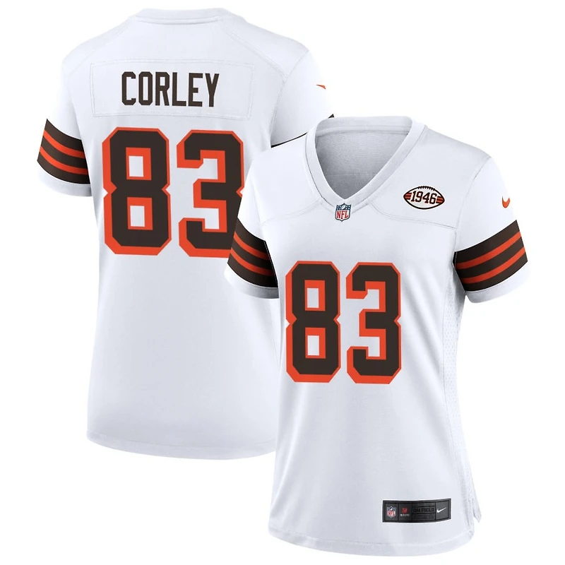 Malachi Corley Women's Nike White Cleveland Browns 1946 Collection Alternate Custom Jersey