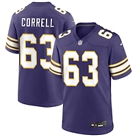 Zeke Correll Men's Nike Purple Minnesota Vikings Classic Custom Game Jersey