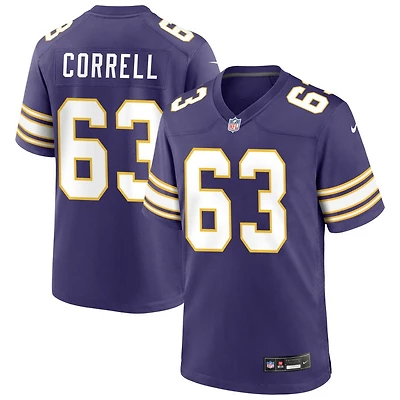 Zeke Correll Men's Nike Purple Minnesota Vikings Classic Custom Game Jersey