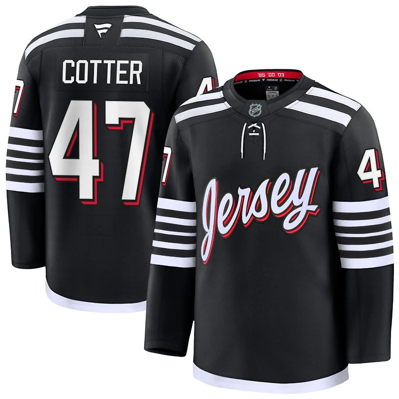 Paul Cotter Men's Fanatics Black New Jersey Devils Alternate Premium Custom Jersey
