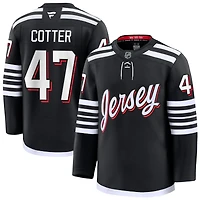 Paul Cotter Men's Fanatics Black New Jersey Devils Alternate Premium Custom Jersey