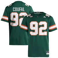 Sam Coufal Men's adidas  Green Miami Hurricanes NIL Pick-A-Player Alternate Premier Football Jersey