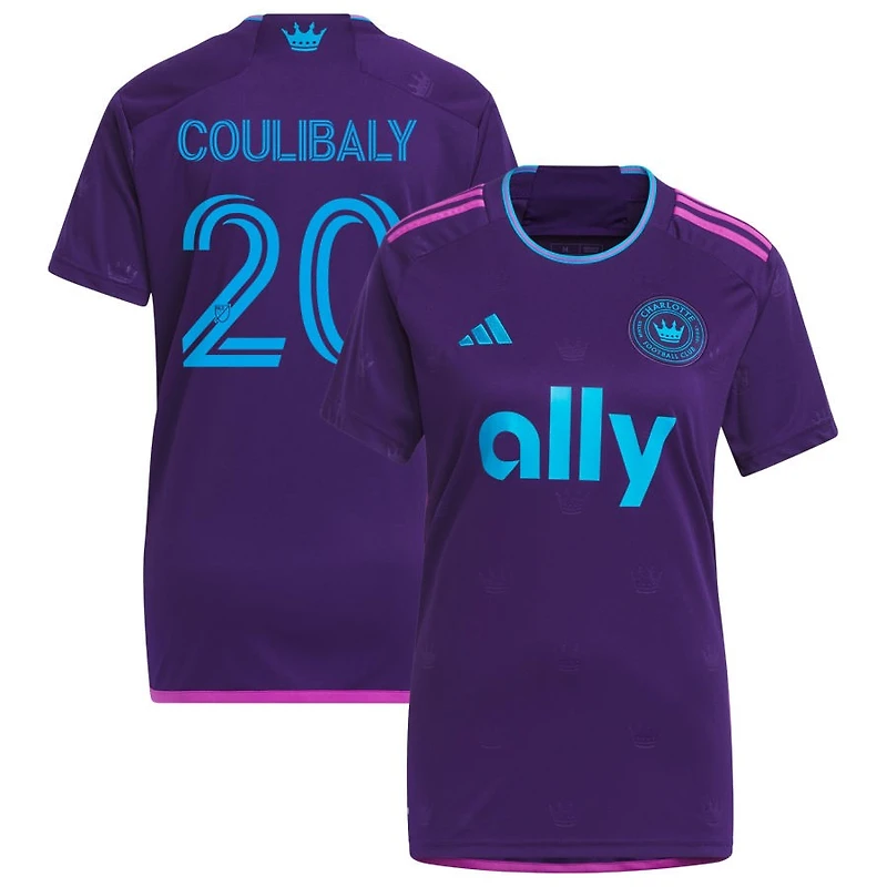 Baye Coulibaly Women's adidas Purple Charlotte FC 2023 Crown Jewel Kit Replica Custom Jersey