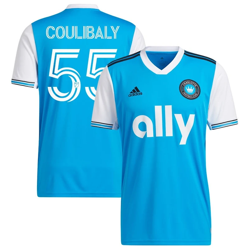 Baye Coulibaly Men's adidas Blue Charlotte FC 2022 Primary Replica Custom Jersey