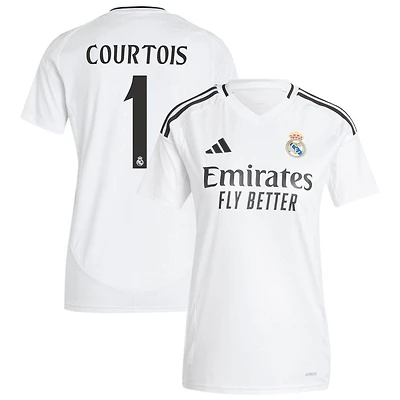 Thibaut Courtois Women's adidas  White Real Madrid 2024/25 Home Replica Custom Jersey