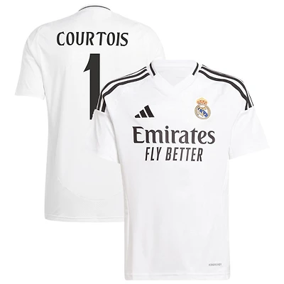 Thibaut Courtois Youth adidas White Real Madrid 2024/25 Home Replica Custom Jersey