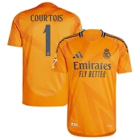 Thibaut Courtois Men's adidas  Orange Real Madrid 2024/25 Away Authentic Custom Jersey