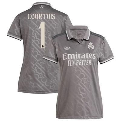 Thibaut Courtois Women's adidas Originals Charcoal Real Madrid 2024/25 Third Replica Custom Jersey