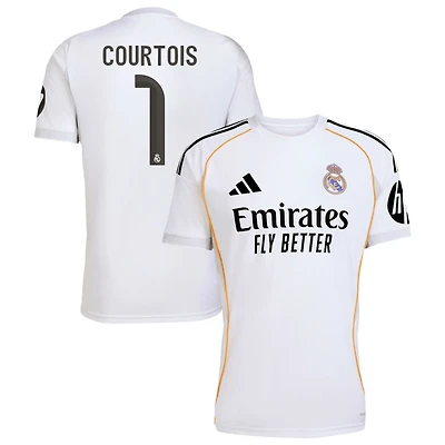 Thibaut Courtois Men's adidas White Real Madrid 2025/26 Home Replica Custom Jersey