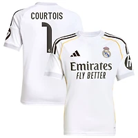 Thibaut Courtois Youth adidas White Real Madrid 2025/26 Home Replica Custom Jersey