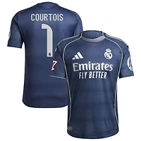 Thibaut Courtois Men's adidas Blue Real Madrid 2025/26 Away Authentic Custom Jersey