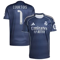 Thibaut Courtois Men's adidas Blue Real Madrid 2025/26 Away Replica Custom Jersey