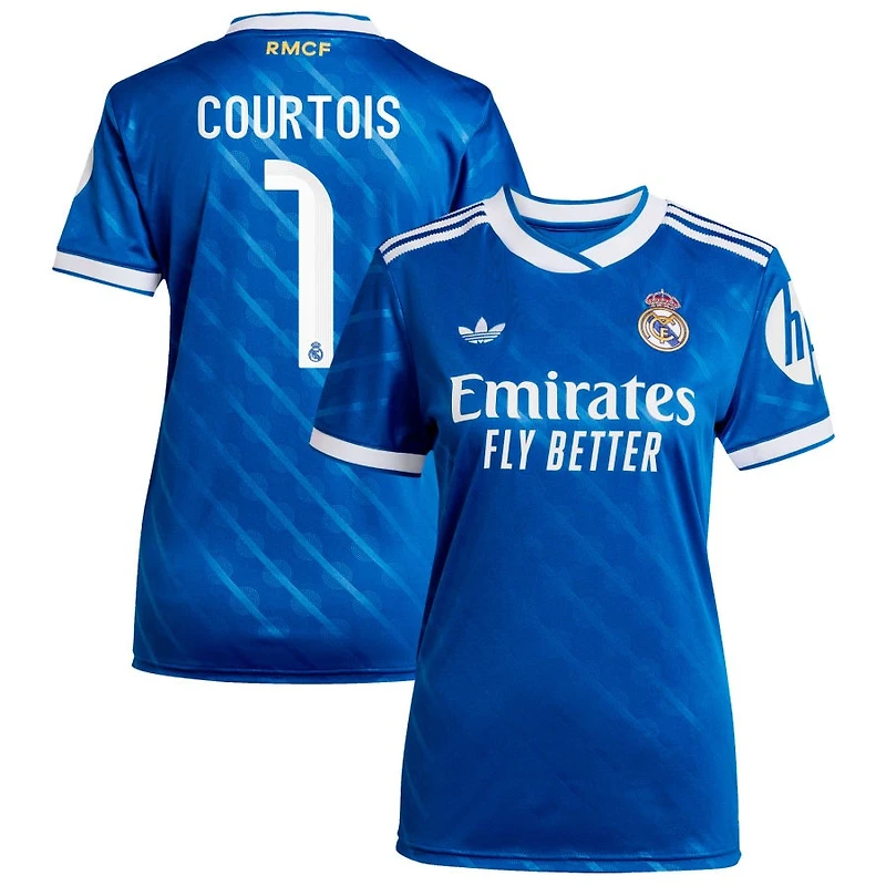Thibaut Courtois Women's adidas Blue Real Madrid 2025/26 Third Replica Custom Jersey