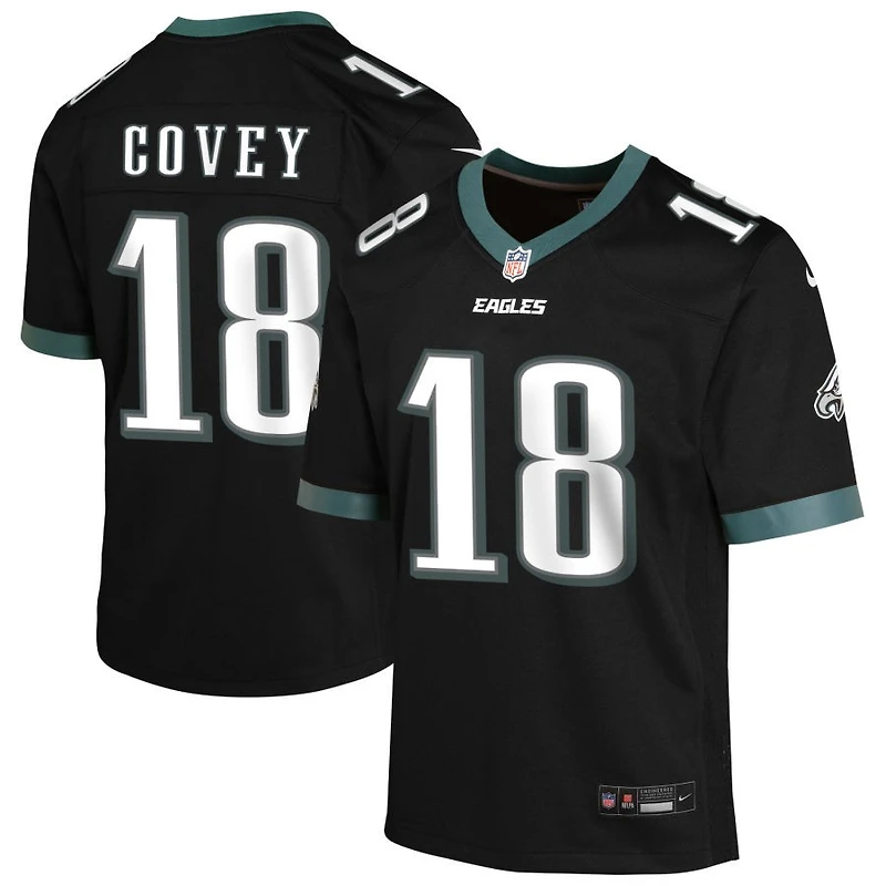Britain Covey Youth Nike Black Philadelphia Eagles Alternate Custom Game Jersey