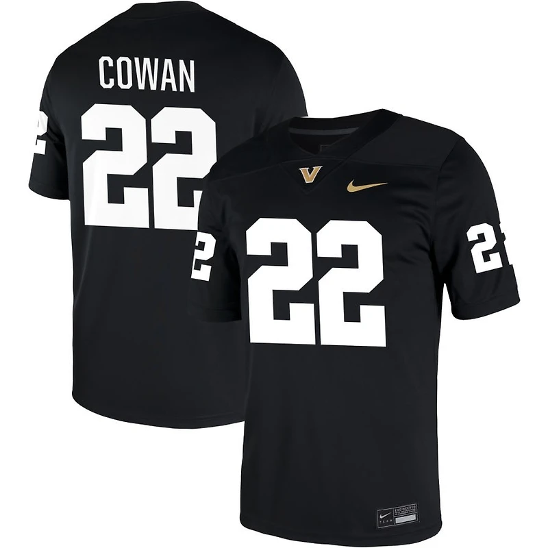 Bryce Cowan Men's Nike Black Vanderbilt Commodores NIL Pick-A-Player Game Jersey