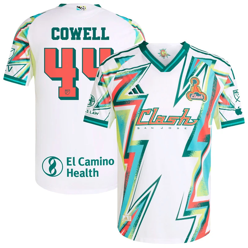 Chance Cowell Men's adidas White San Jose Earthquakes 2025 Third Authentic Custom Jersey