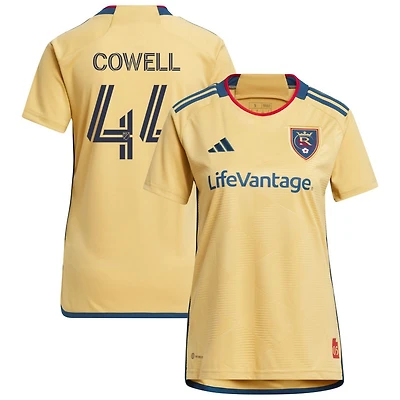 Chance Cowell Women's adidas Gold Real Salt Lake 2023 The Beehive State Kit Replica Custom Jersey