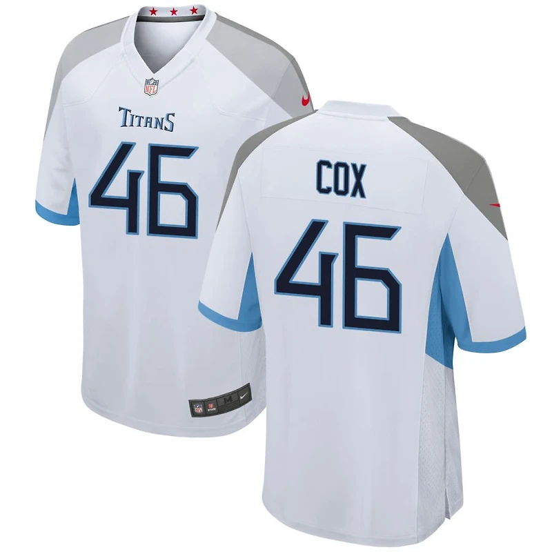 Morgan Cox Men's Nike White Tennessee Titans Custom Game Jersey