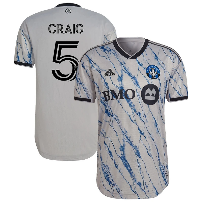 Brandan Craig Men's adidas Gray CF Montreal 2023 Secondary Authentic Custom Jersey