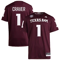 Mario Craver Men's adidas  Maroon Texas A&M Aggies NIL Pick-A-Player Home Premier Football Jersey