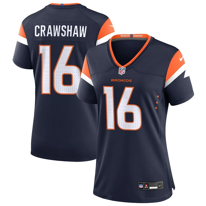 Jeremy Crawshaw Women's Nike Navy Denver Broncos Alternate Mile High Collection Custom Game Jersey